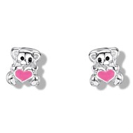 Boucle d'oreille ourson en argent 925/1000