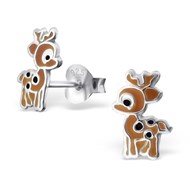 Boucle d'oreille petite biche en argent 925/1000