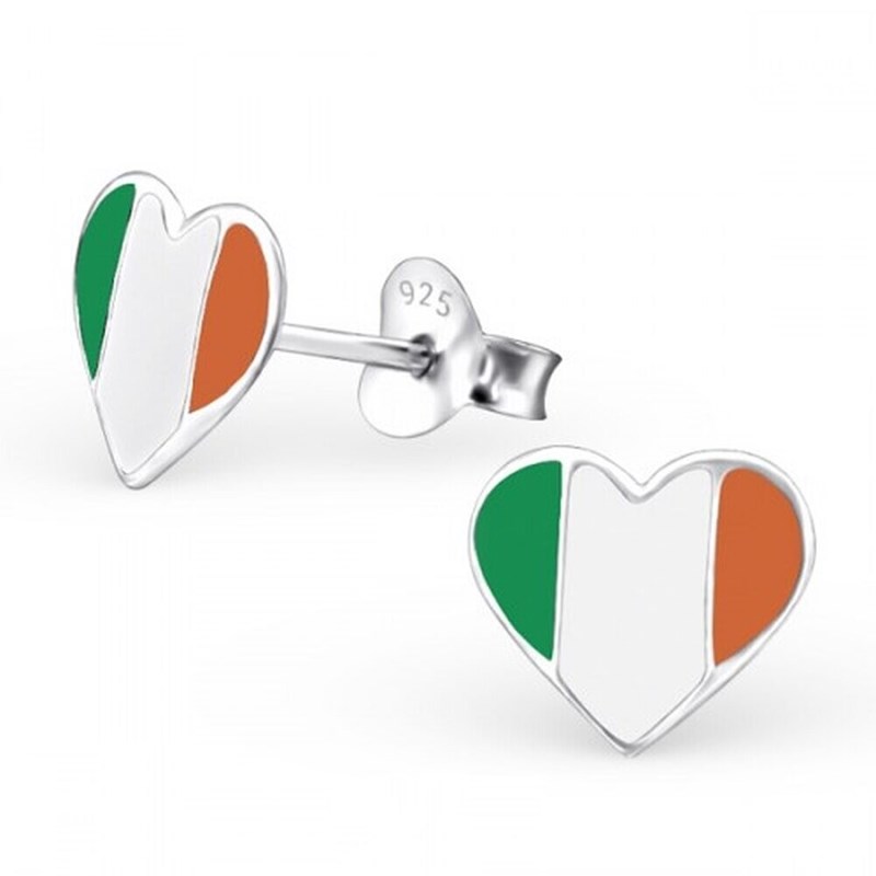 Boucle d'oreille coeur d'Irlande en argent 925/1000