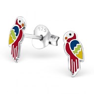 Boucle d'oreille perroquet en argent 925/1000