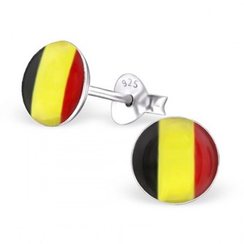 Boucle d'oreille couleur de la Belgique en argent 925/1000