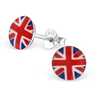 Boucle d'oreille aux couleurs de l'Angleterre en argent 925/1000