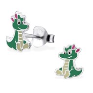 Boucle d'oreille dragon en argent 925/1000