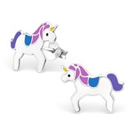 Boucle d'oreille licorne en argent 925/1000