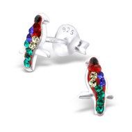 Boucle d'oreille perroquet en argent 925/1000