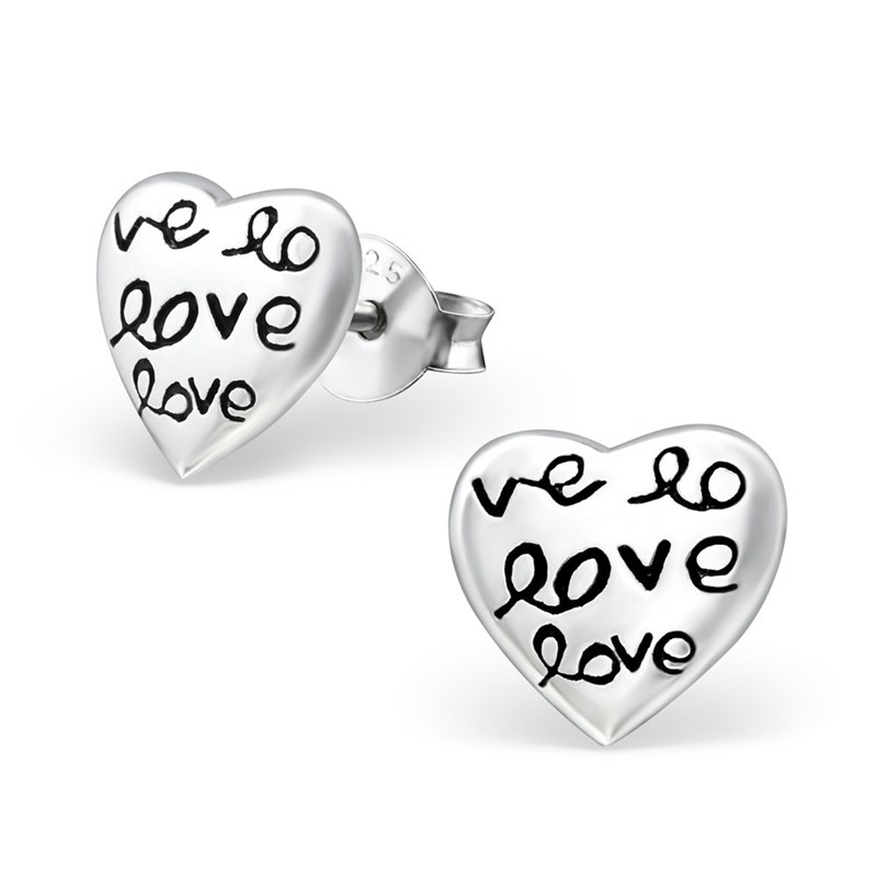 Boucle d'oreille love en argent 925/1000