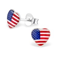 Boucle d'oreille coeur d'amérique en argent 925/1000