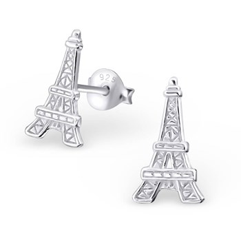 Boucle d'oreille tour Eiffel en argent 925/1000