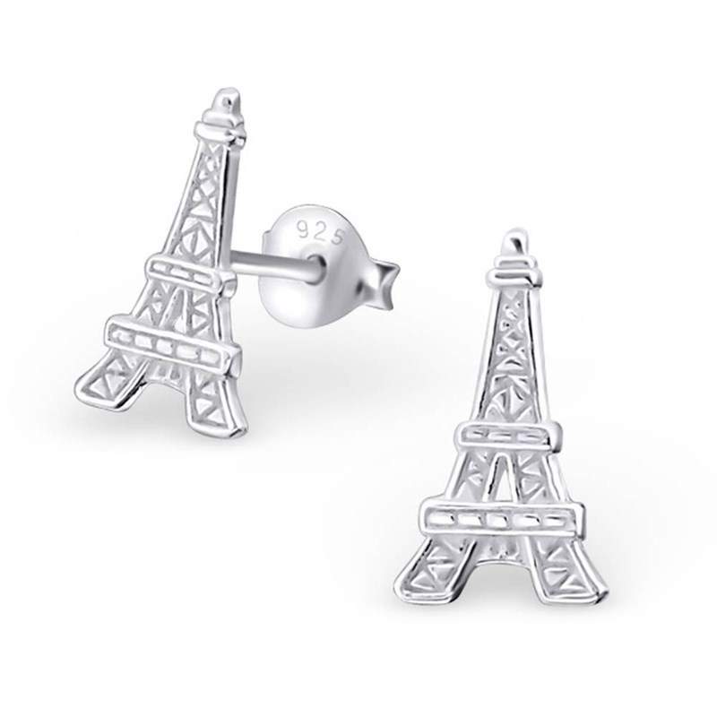 Boucles D'oreilles Tour Eiffel En Argent 925 - Zircone Cubique, Cadeau Parisien Pour Femmes Et Filles