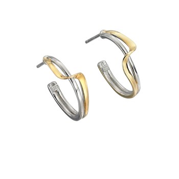 Vergulde oorbel in zilver 925/1000