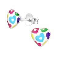 Boucle d'oreille coeur en argent 925/1000