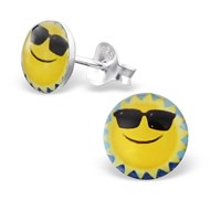 Boucle d'oreille soleil en argent 925/1000