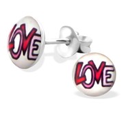 Boucle d'oreille love en argent 925/1000