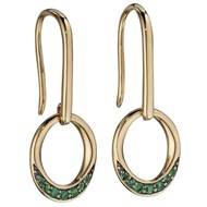 Boucle d'oreille émeraude en Or 375/1000