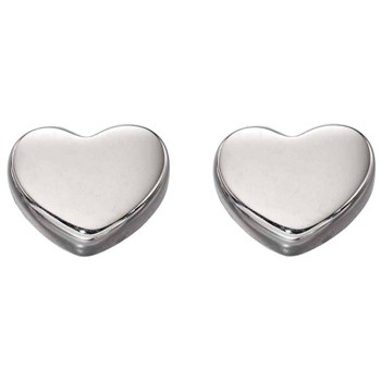 Boucle d'oreille coeur en Or blanc 375/1000