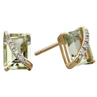 Boucle d'oreille améthyste et diamant en Or 375/1000