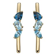 Boucle d'oreille topaze bleue en Or 375/1000