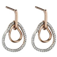 Boucle d'oreille diamant en Or rose et Or blanc 375/1000