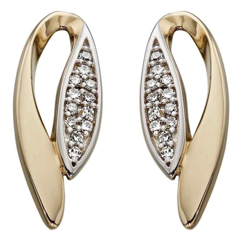 Boucle d'oreille diamant en Or blanc et Or 375/1000