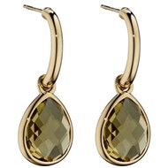 Boucle d'oreille quartz olive en Or 375/1000