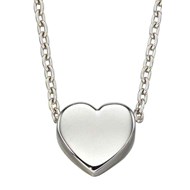 Collier coeur en Or blanc 375/1000