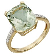 Bague diamant et améthyste vert en Or 375/1000