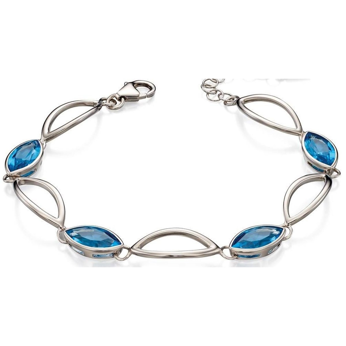 Bracelet topaze bleue en argent 925/1000