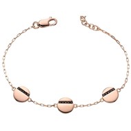 Bracelet plaqué or zirconium en argent 925/1000