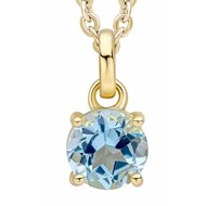 Collier topaze bleue plaqué or en argent 925