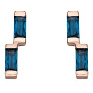 Boucle d'oreille cristal plaqué Or en argent 925/1000