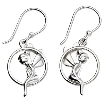 Boucle d'oreille fée balançoire en argent 925/1000