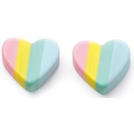 Boucle d'oreille coeur arc en ciel en argent 925/1000