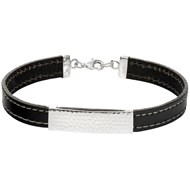 Bracelet cuir en argent 925/1000