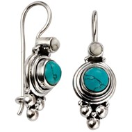 Boucle d'oreille turquoise en argent 925/1000