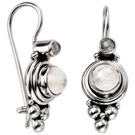 Boucle d'oreille pierre de lune en argent 925/1000