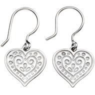 Boucle d'oreille coeur en argent 925/1000