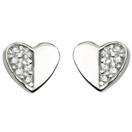 Boucle d'oreille coeur en argent 925/1000