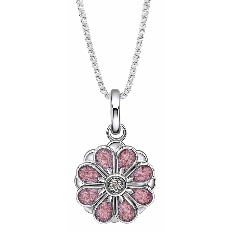 Collier fleur diamant en argent 925