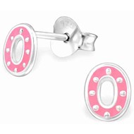 Boucle d'oreille rose en argent 925/1000