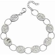 Bracelet ovale vagues en argent 925/1000