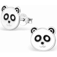 Boucle d'oreille panda en argent 925/1000