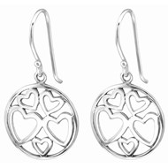 Boucle d'oreille coeur en argent 925/1000