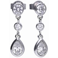 Boucle d'oreille de soirée en argent 925/1000