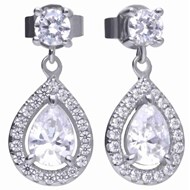 Boucle d'oreille de soirée en argent 925/1000