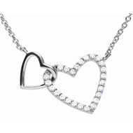 Collier coeur entrelacé en argent 925/1000