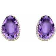 Boucle d'oreille améthyste en Or 375/1000
