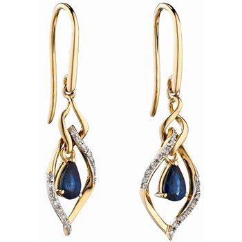 Boucle d'oreille saphir et diamant en Or 375/1000