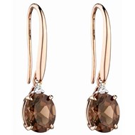 Boucle d'oreille quartz fumé en Or rose 375/1000