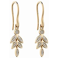Boucle d'oreille feuille de diamant en Or 375/1000
