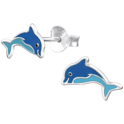 Boucles D'Oreilles Dauphin Or Gris 750 Vis - BK208G - Bijouterie Cupillard